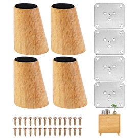 Pack of 4 6 cm Cabinet Feet, Wooden Cabinet Feet, Stable Design, Slanted Table Legs, Wooden Furniture Feet, Wood Slanted Chair Legs Feet for Furniture Legs, Table Legs, Sideboard, Cabinet Legs,