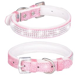 Yiwong Cat Collar in Shiny Rhinestones Necklace for Dogs and Cats with Rhinestones Korean Wool Bling Glitter Rhinestone Dog Collar