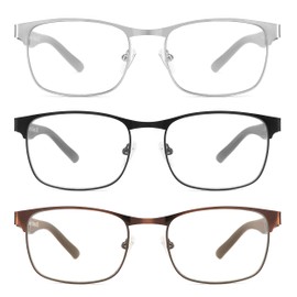 DONGDI Reading Glasses for Women Men,Blue Light Blocking Readers,Comfort Spring Hinges Metal Cheaters Magnification Eyewear +1.00