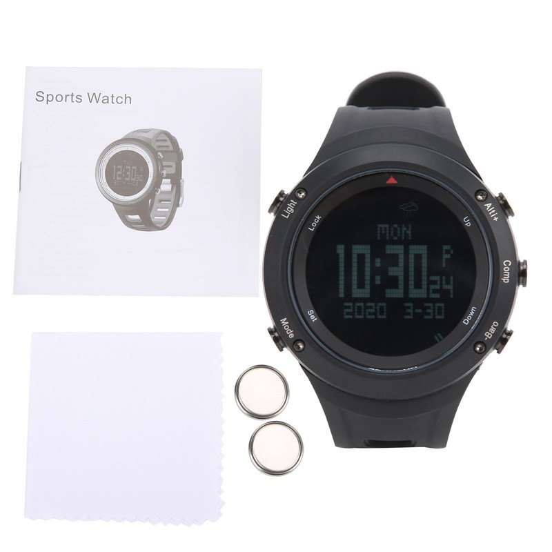 Men Mountaineering Watch Waterproof Digital Watch with Compass Pedometer Calorie