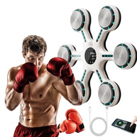 Music Boxing Machine, Smart Music Boxing Machine with Bluetooth, Home Wall-Mounted Training Gear, Boxing Training Punching Equipment with Gloves, Fitness and Reflex Improvement