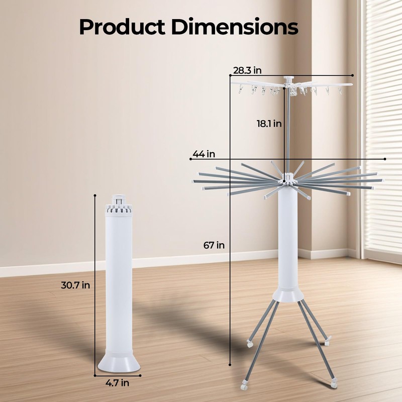4-Legged Clothes Drying Rack Foldable,Octopus-Shaped Portable Laundry Drying Rack,Outdoor and