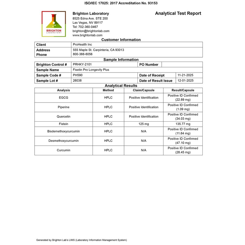 ProHealth Fisetin Supplements-15X Better Absorption from Polyphenol Blend + MCT