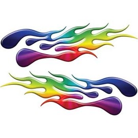 Weston Ink Extreme Flame Decals in Rainbow Colors