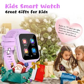 Retysaz Kids Smart Watch,24 Game Smart Watch for Kids, Fashion Smartwatches for Children 3-14 Great Gifts to Girls Boys (Purple)