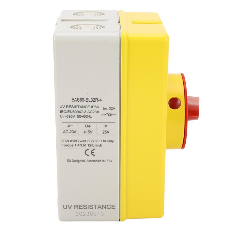 Solar Disconnect Switch 4P 415V 25A PV Isolator Switch IP66