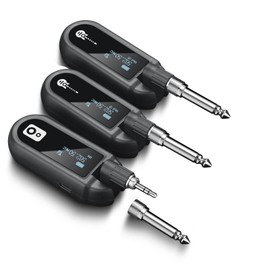 YXG Wireless Guitar System UHF Wireless Guitar Transmitter Receiver Rechargeable Audio Wireless Transmitter Receiver 20 Channels Transmission Range for Electric Guitar Bass (2-Channel)