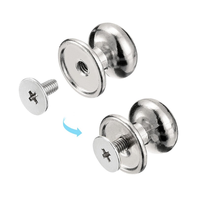 sourcing map 12mm Ball Head Stud Rivets Screw Back, 20Pack