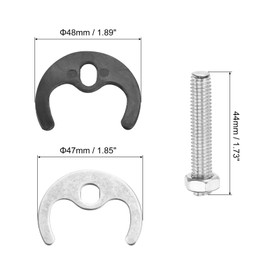 uxcell 1 Set Faucet Fixing Bracket, Faucet Horseshoe Single Hole, Fastening Circlip Washer Copper Circlip Lengthen Faucet Washers, Stainless Steel Silver