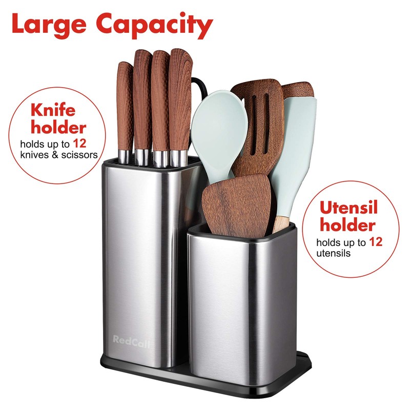 RedCall Kitchen Knife Holder,Stainless Steel Universal Knife Block Without Knives