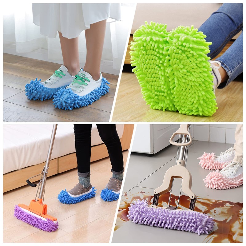 TUPARKA 8 Pcs Mop Slippers Mop Shoe Microfibre Slippers for