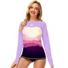 Deerose Rash Guard Womens Long Sleeve Gradient Shirts for Swimming