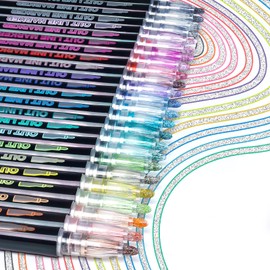 Outline Markers Super Squiggles - 24 Double Outline Shimmer Markers, Christmas Gifts for Kids, Self-Outline Metallic Markers for Art and Craft, Greeting Cards, Drawing, Kid Journal, Painting Supplies