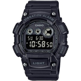 Casio W-735H-1BVEF Men's Black Vibration Alarm Watch, Black, Modern