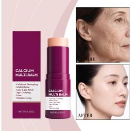 2PCS Bálsamo Multi Volumen de Calcio, Barra De Cuidado De Ojos, Barra Hidratante De ColáGeno, Núcleo De Arrugas, Extracto De Colágeno Y Elastina, Mantiene La Piel Húmeda Y Suave