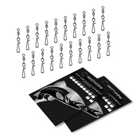 AMZfishing 20x Power Swivels with Quick Change Clip | Quick Change Snap | Fishing Swivels | Fishing Swivels Fishing | Fishing Accessories | Swivel Assortment (20 Pieces, h: #10+0 (5 kg))