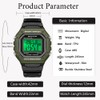 BR.K Digital Mens Watches Cool Outdoor (5ATM Waterproof/LED Night Light/Alarm/Day-Mon-Week)