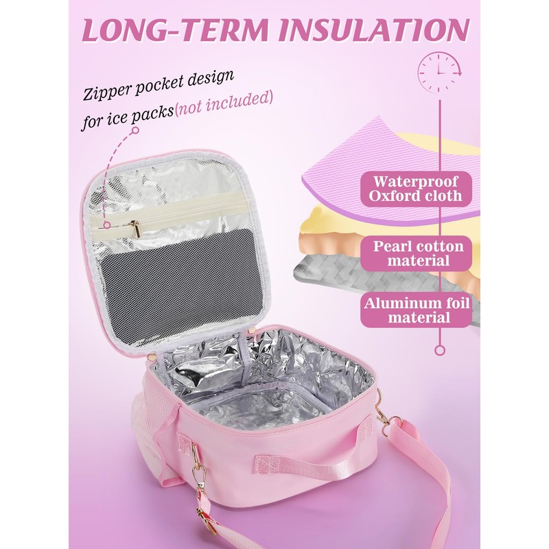 Insulated Kids Lunch Bag with Adjustable Strap - Reusable Easy