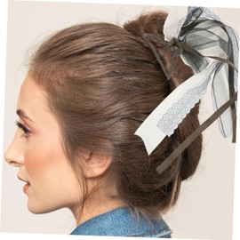 Mikinona Luxury Mesh Streamer Hairpin Bow Adorable Hair Clip for Festival Present for Female Friends