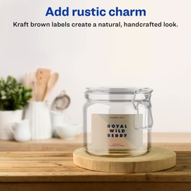 Avery Kraft Brown Rectangle Labels with Sure Feed, 2-1/3" x 3-3/8", 150 Kraft Brown Labels, Print-to-The-Edge, Laser/Inkjet Printable Labels