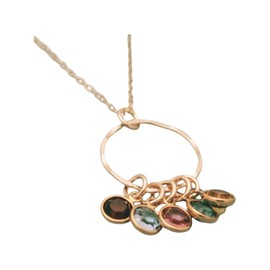 Gold Grandmother Necklace with Birthstones Personalize with Grandchildren Hand Stamped Jewelry 14K Gold Filled, Gold Birthstone Necklace