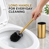 Gold Stainless Steel Toilet Brush and Holder Set with Long
