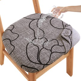 CRFATOP Waterproof Dining Chair Seat Covers Set of 4, Stretch Dining Room Cushion Covers Non-Slip Elastic Seat Cover for Dining Chairs Washable Parson Kitchen Chair Protectors,L,05