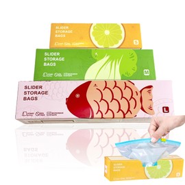 50P BPA-Free Ziplock Bags with Expandable Bottom Zip Seal Waterproof Bag-for Foods Storage,Reusable Zip Lock Freezer Bags Flexi Seal Bag-Freezer,Leakproof Ziplock BagS,M &Large Foods BagKeep Fresh