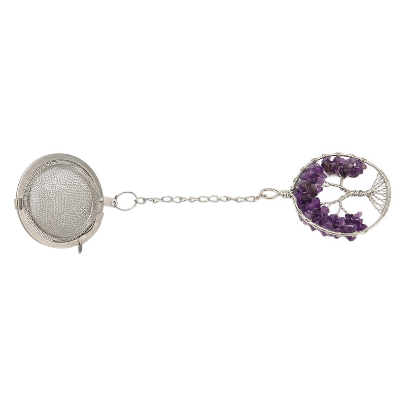 Tea Infuser Artificial Crystal Stone Tea Strainer Stainless Steel Diffuser