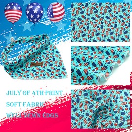 Elegant little tail Dog Bandana, Independence Puppy Bandana 4th of July Adjustable Scarf Handkerchief Boy Girl Pet Bibs Scarf for Square Dog Kerchief for Small Large Dogs