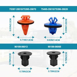 120Pcs Retainer Fastener Rivets for Bumper Fender Liner 90189-06065 Compatible with Toyota 4Runner Tacoma RAV4 Fender Flare Clips Replace 75495-35010, 75397-35010, 90189-06013