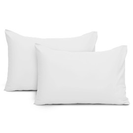Imperial Rooms Pillow Cases 2 Pack Brushed Microfibre Pillow Covers (White, Pillow Cases 2 Pack)