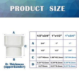 HayEastdor 8PCS 1 to 3/4 Inch Double PVC Adapter Pressure Fittings 1" to 3/4" Female to Female Thread Coupling Pipe Fitting Connector for Garden Works HE046-1x3/4