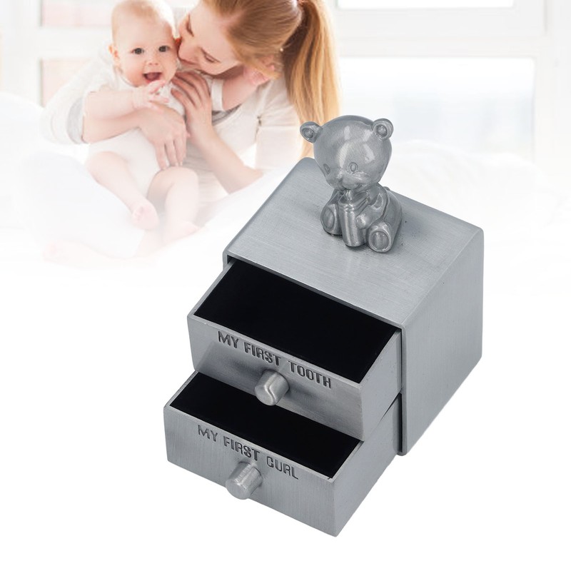 Tooth Fairy Keepsake Box Alloy Structure Soft Inner Wall Bear