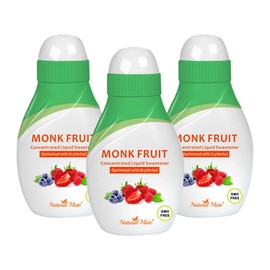 Monk Fruit Concentrated Liquid Sweetener (Optimized with Erythritol) 1.33 FL OZ (37 mL)-3 Pack