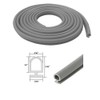 Gordon Glass Gray Bulb Type Weatherstrip, 3/16" Width, 3/16" Backing