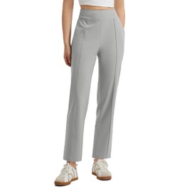 baleaf Women's Travel Pants Lightweight Business Casual Work Pants Stretch Petite Ankle Golf Slacks with Pockets UPF50+ Gray S