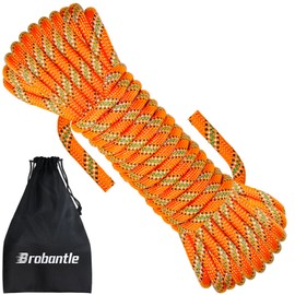 Brobantle 10.5mm Climbing Rope,66FT Static Rock Climbing Rope for Escape Rope Ice Climbing Equipment Fire Rescue Parachute