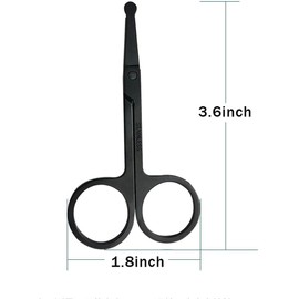 Stainless Steel Nose Hair Scissors with Rounded Safety Tip – Precision Facial Hair Trimming Scissor for Nose, Ears & Eyebrows – Professional Grooming Tool