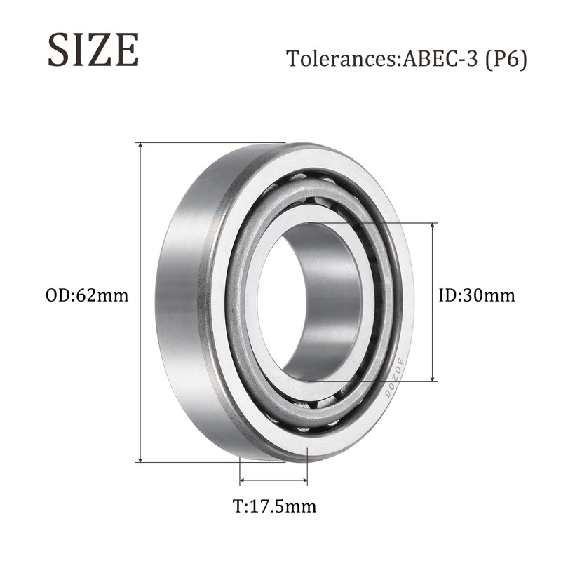 QUARKZMAN 30206 Tapered Roller Bearing Taper and Cup, 30 mm