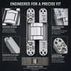 2-Piece 3D Adjustable Hidden Door Hinges, Concealed Cross Hinges for