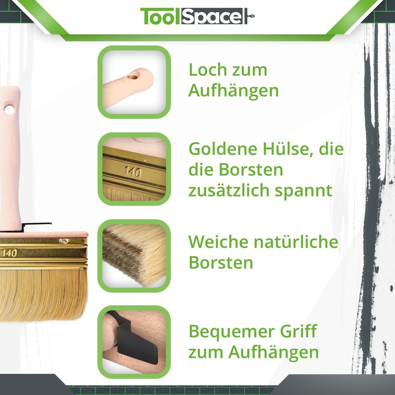 ToolSpace Quast 140 mm Professional Surface Brush, Ceiling Brush, Paste
