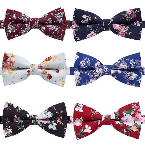 AUSKY 8 PACKS Elegant Adjustable Pre-tied Bow Ties for Men