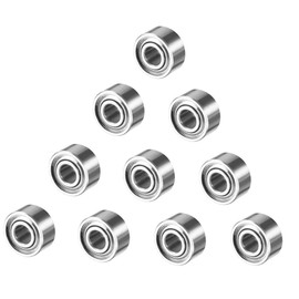 BOROLA 10 Piece Bearings, Mini Bearings, Ball Bearings, With Both Seals, Inner Diameter 0.08 x Outer Diameter 0.2 x Width 0.1 inch (2 mm) x Width 0.1 inch (2 mm) x Width 0.1 inch