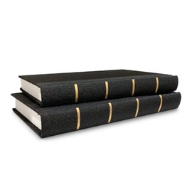 Textured Linen Home Decor Book (Black with Gold Lines)