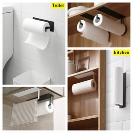 Kitchen Roll Holder, Kitchen Roll Holder, No Drilling, Kitchen Roll Holder Wall Stainless Steel for Pantry, Sink, Bathroom, Rectangle 26.5 cm