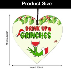 1 Pcs Merry Christmas Wooden Heart Sign,Holly Leaves and Berries Wooden Heart Plaque xmas Tree Decor,Christmas Wooden Heart Sign,Handmade Xmas Hanging Wooden Heart Plaque For Winter Xmas Home Indoor