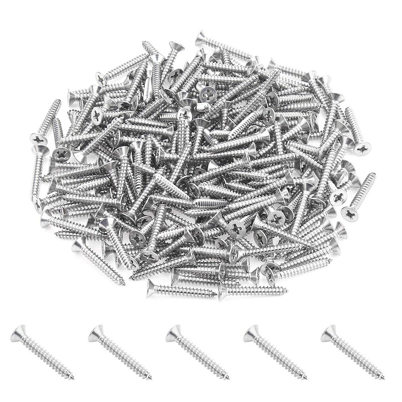 Powlankou 250 Pieces #6 X 3/4'' Phillips Countersunk Flat Head