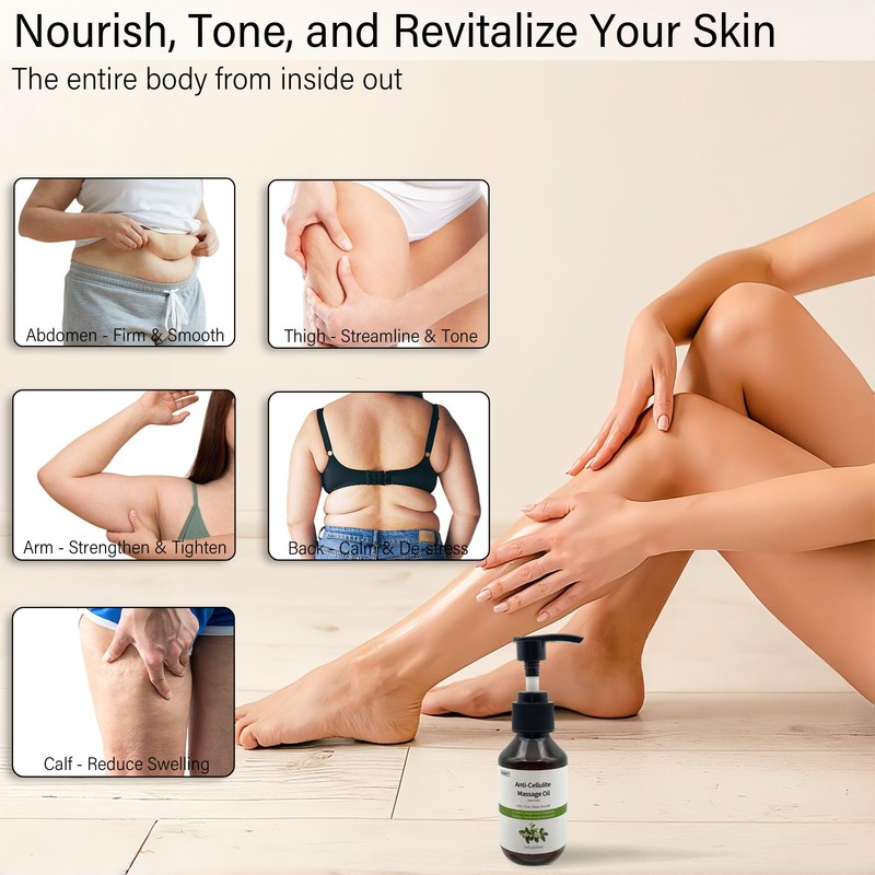 3.4 fl oz Anti-Cellulite Massage Oil with 7 Pure Natural