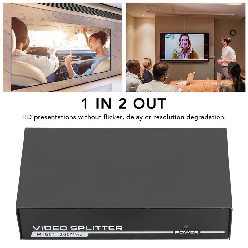 VGA Splitter 2 Port 1920X1440 200MHz 1 in 2 Out